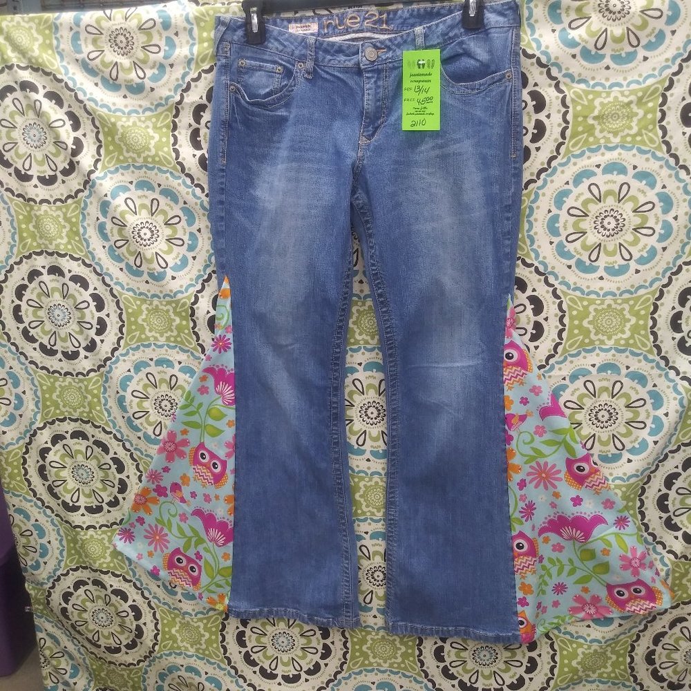 2110 Jeaniemade Size 13/14 Rue 21 Bell-Bottoms - Picture 1 of 4